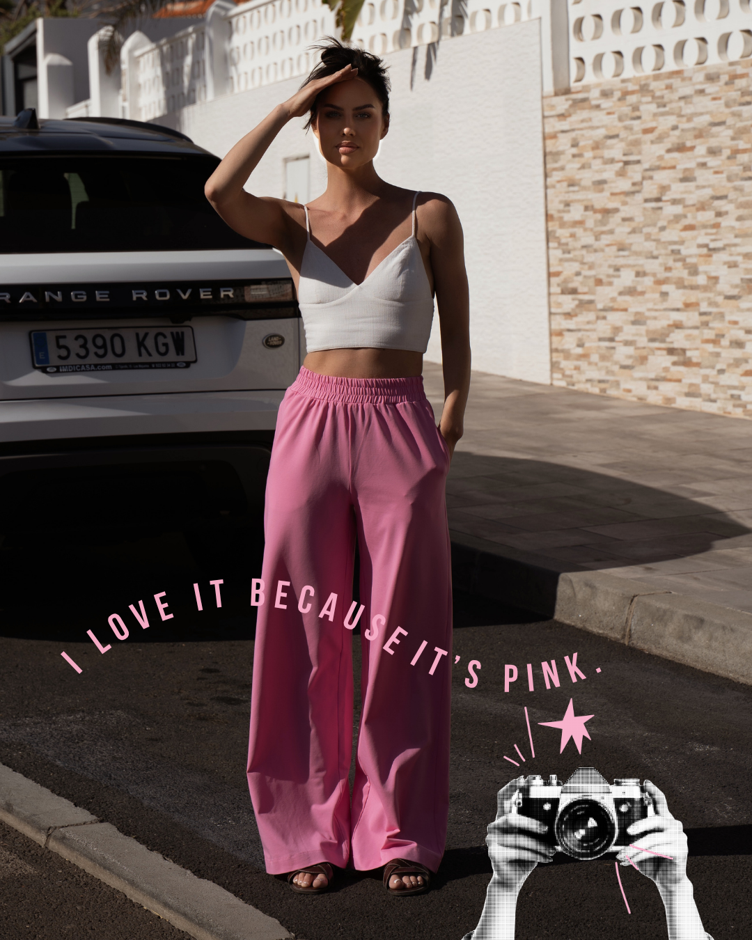 Długie spodnie Holliday Pink