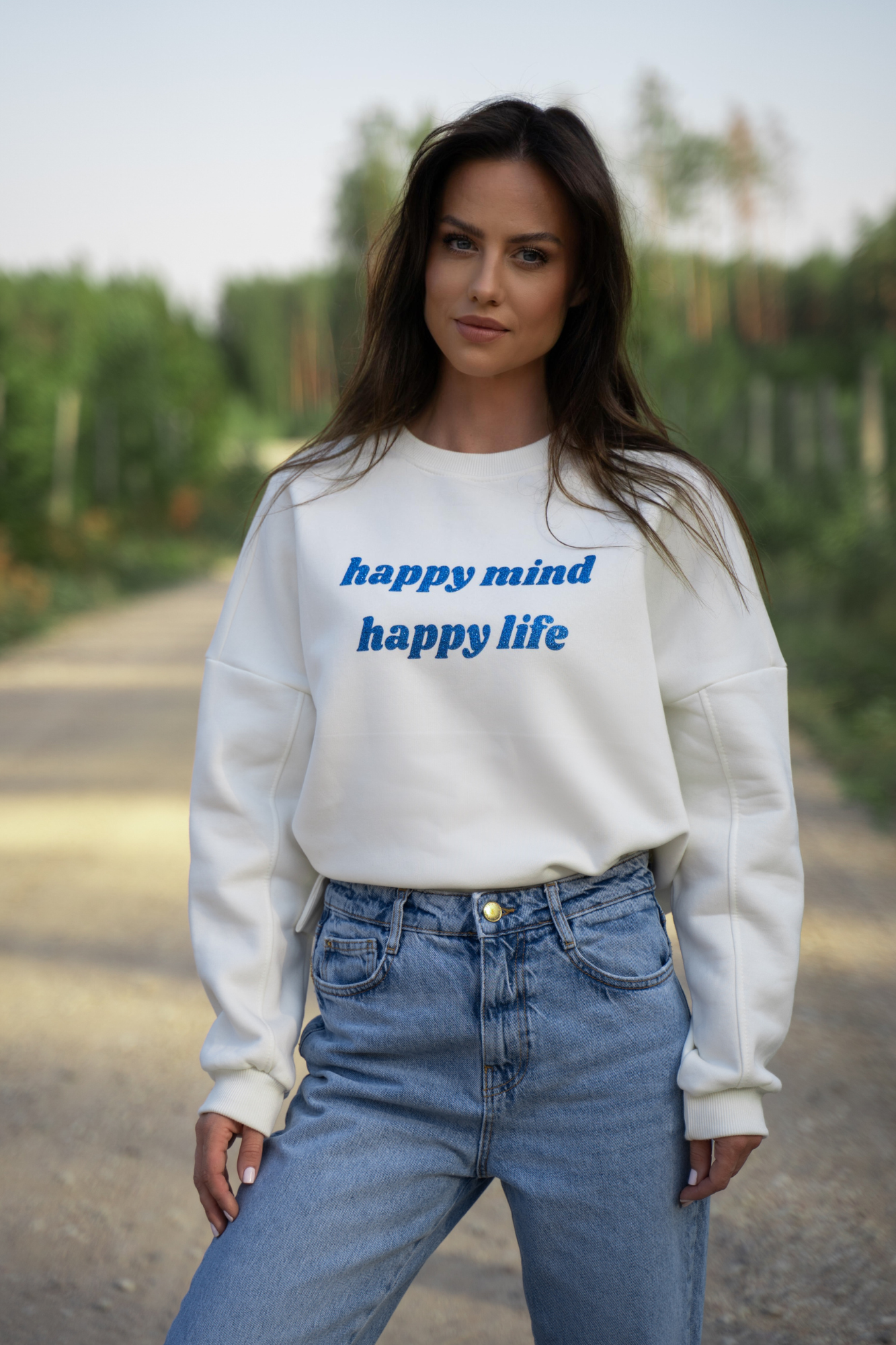 Cornelia HAPPY White - bluza dresowa