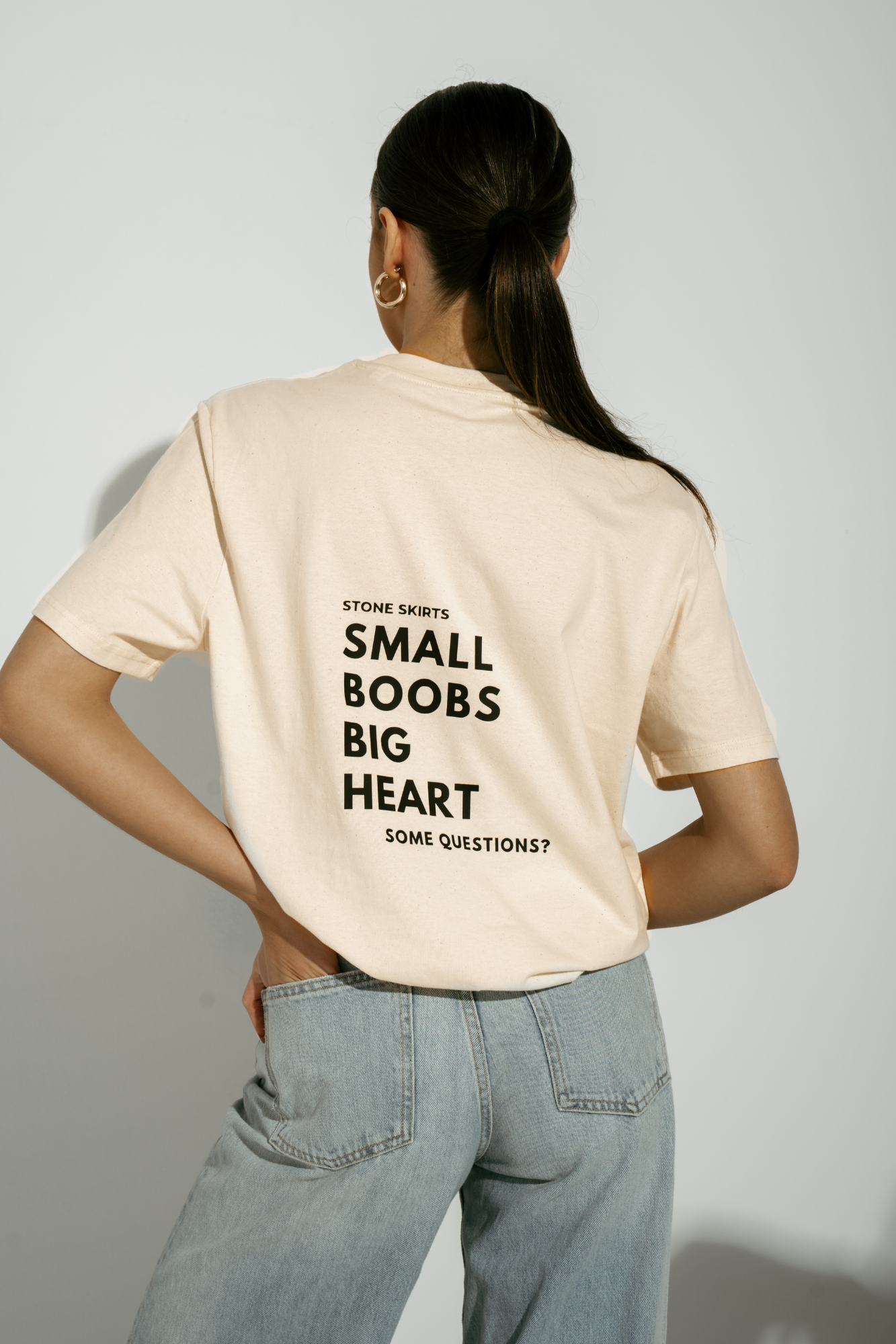 T-shirt BOOBS - naturalny krem ♡