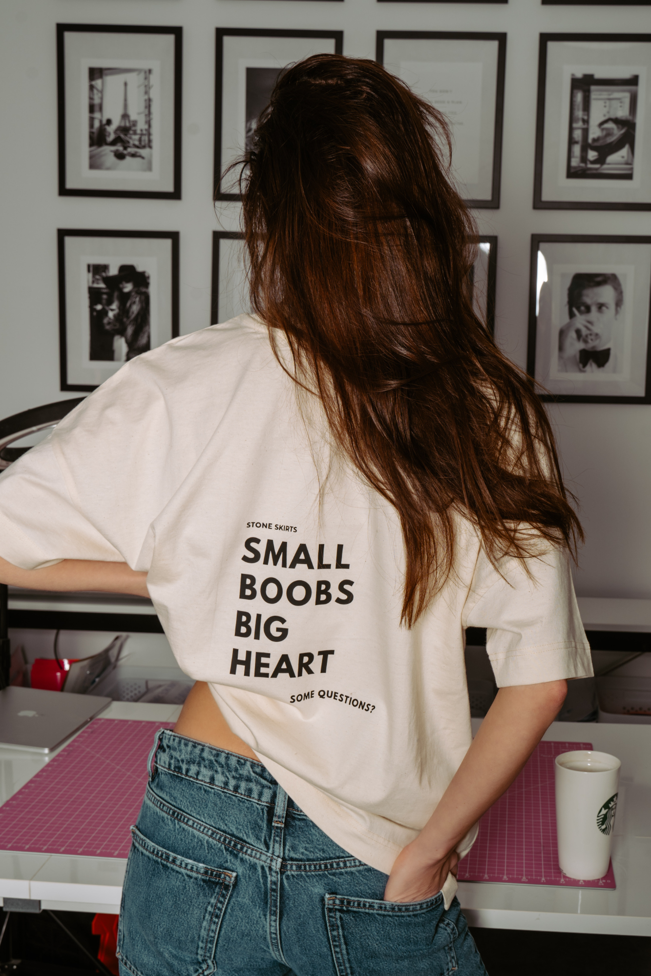 T-shirt BOOBS - naturalny krem ♡