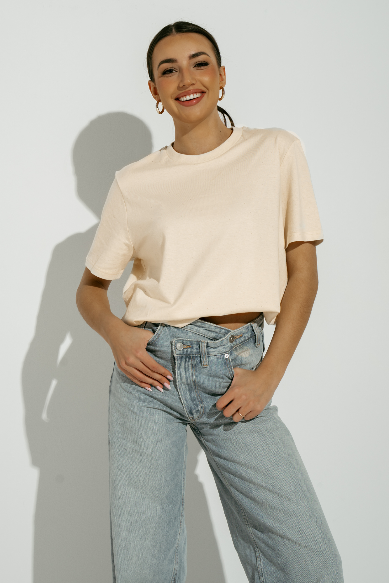 T-shirt BOOBS - naturalny krem ♡