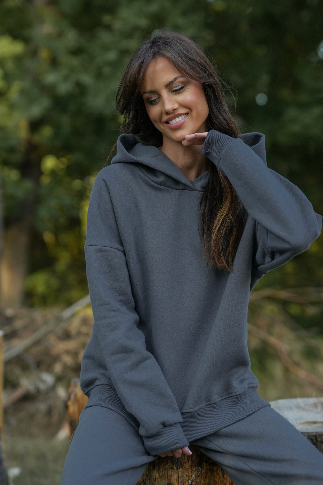 Bluza dresowa Lisa Stalowy