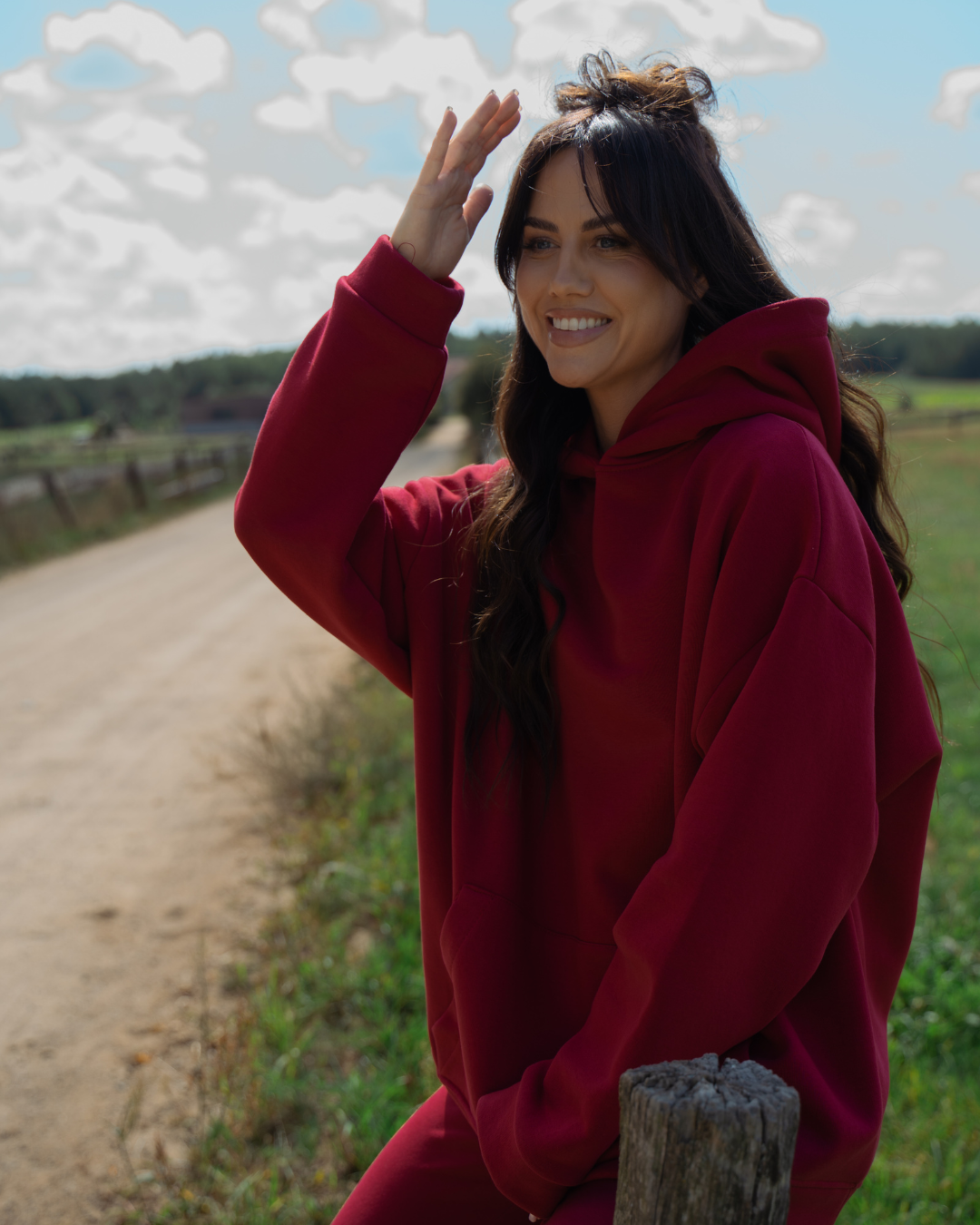 BLUZA BROADWAY TEXAS BORDO