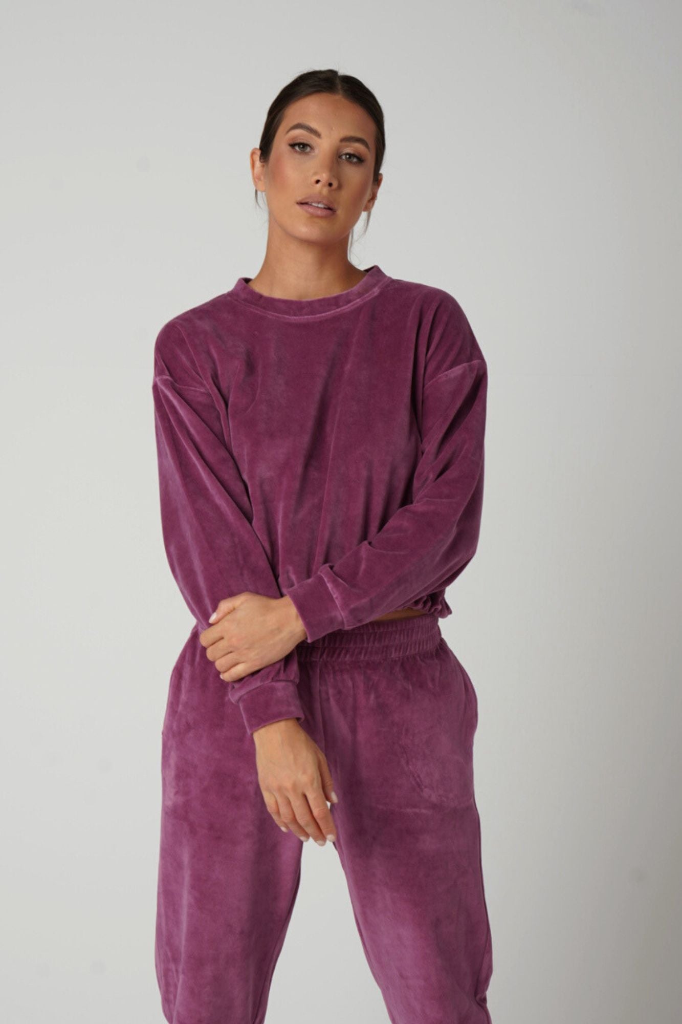 Adeje Dark Violet komplet welurowy