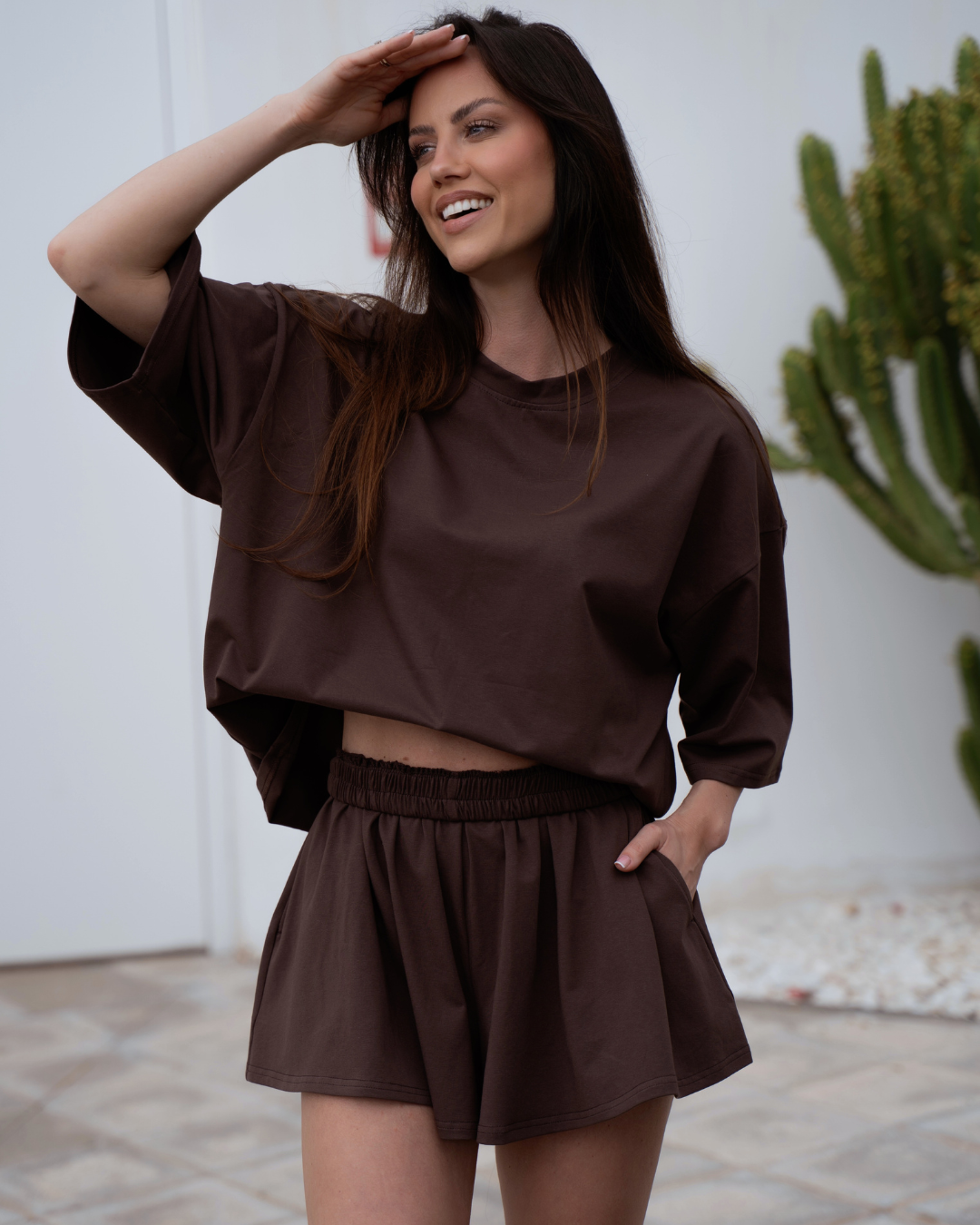 T-Shirt Babes Club Brown