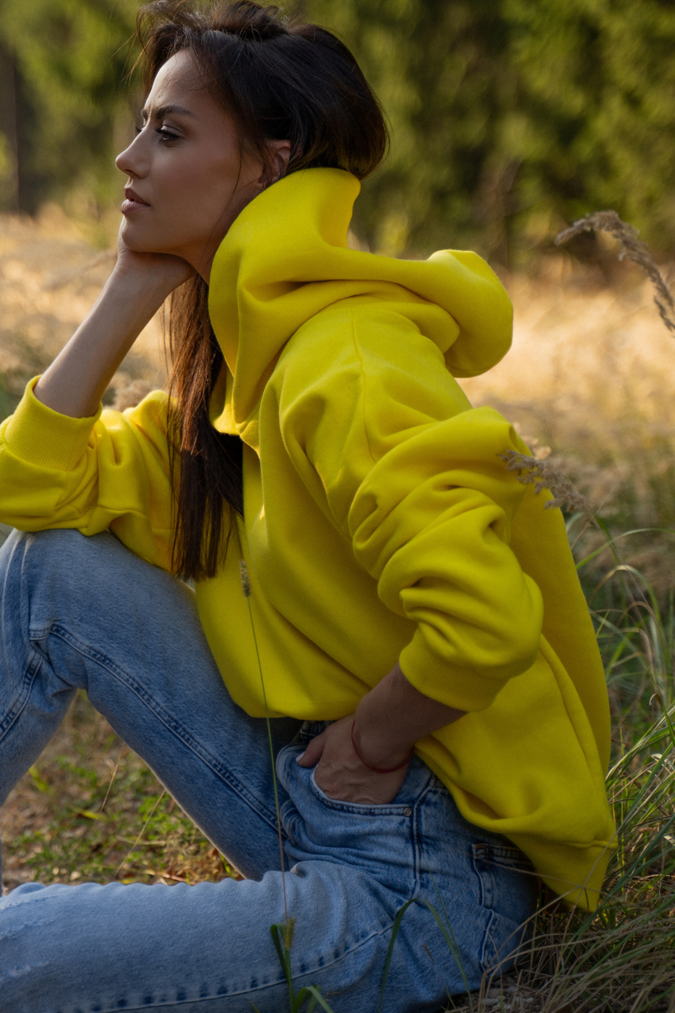 Lisa HAPPY Yellow - bluza dresowa miś