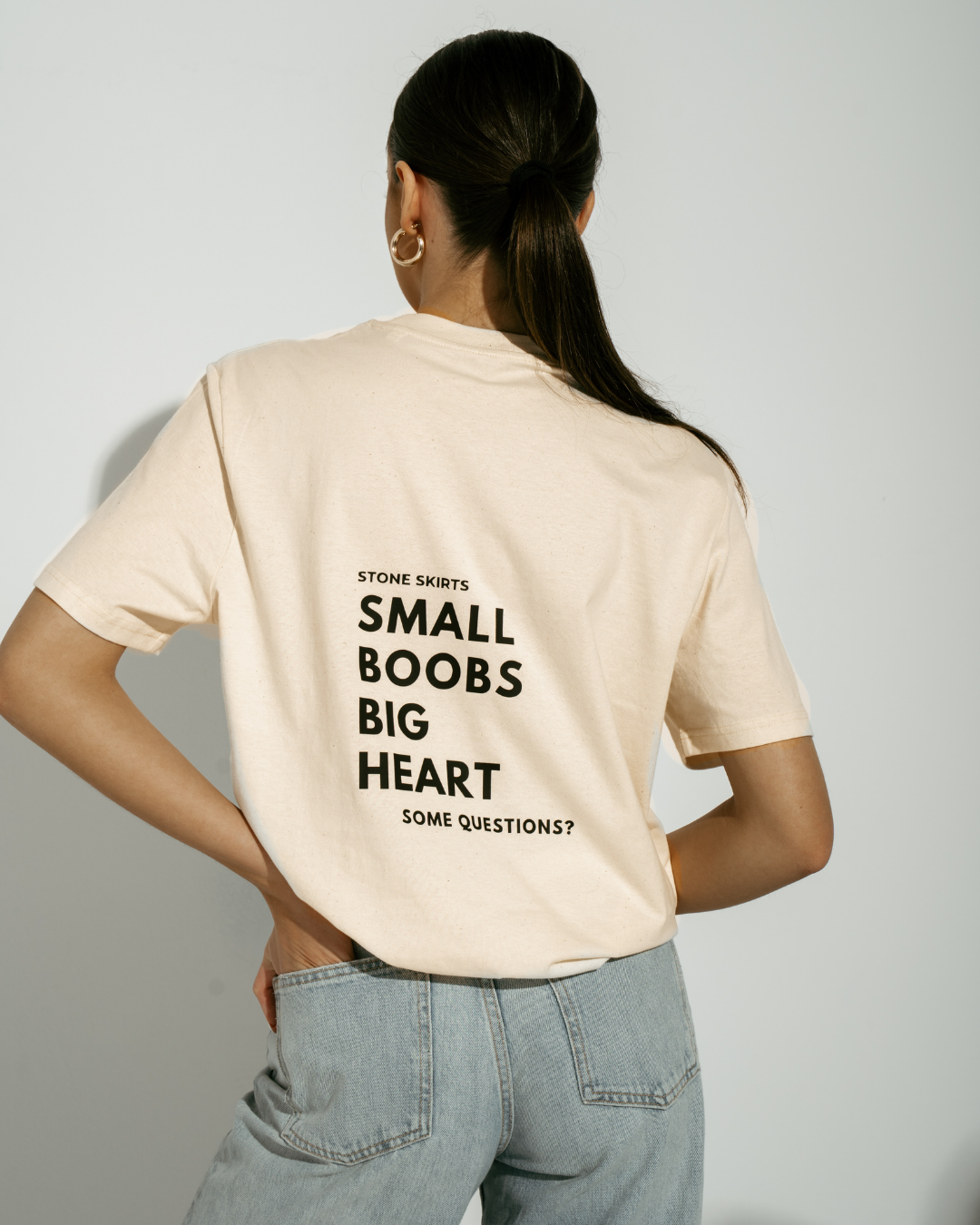 T-shirt BOOBS - naturalny krem ♡
