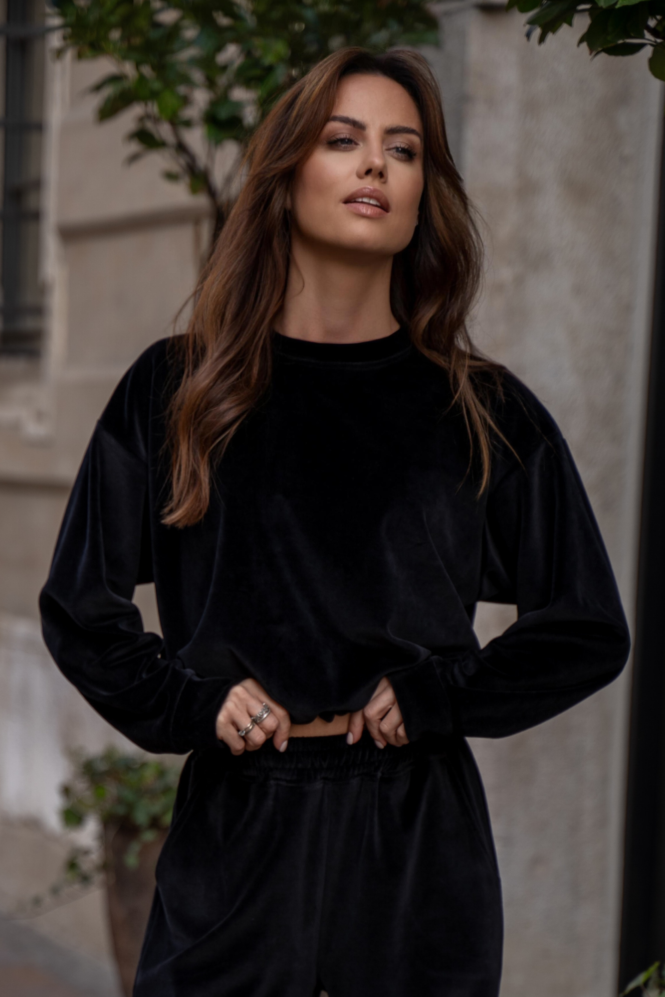 Cristin Black - komplet welurowy