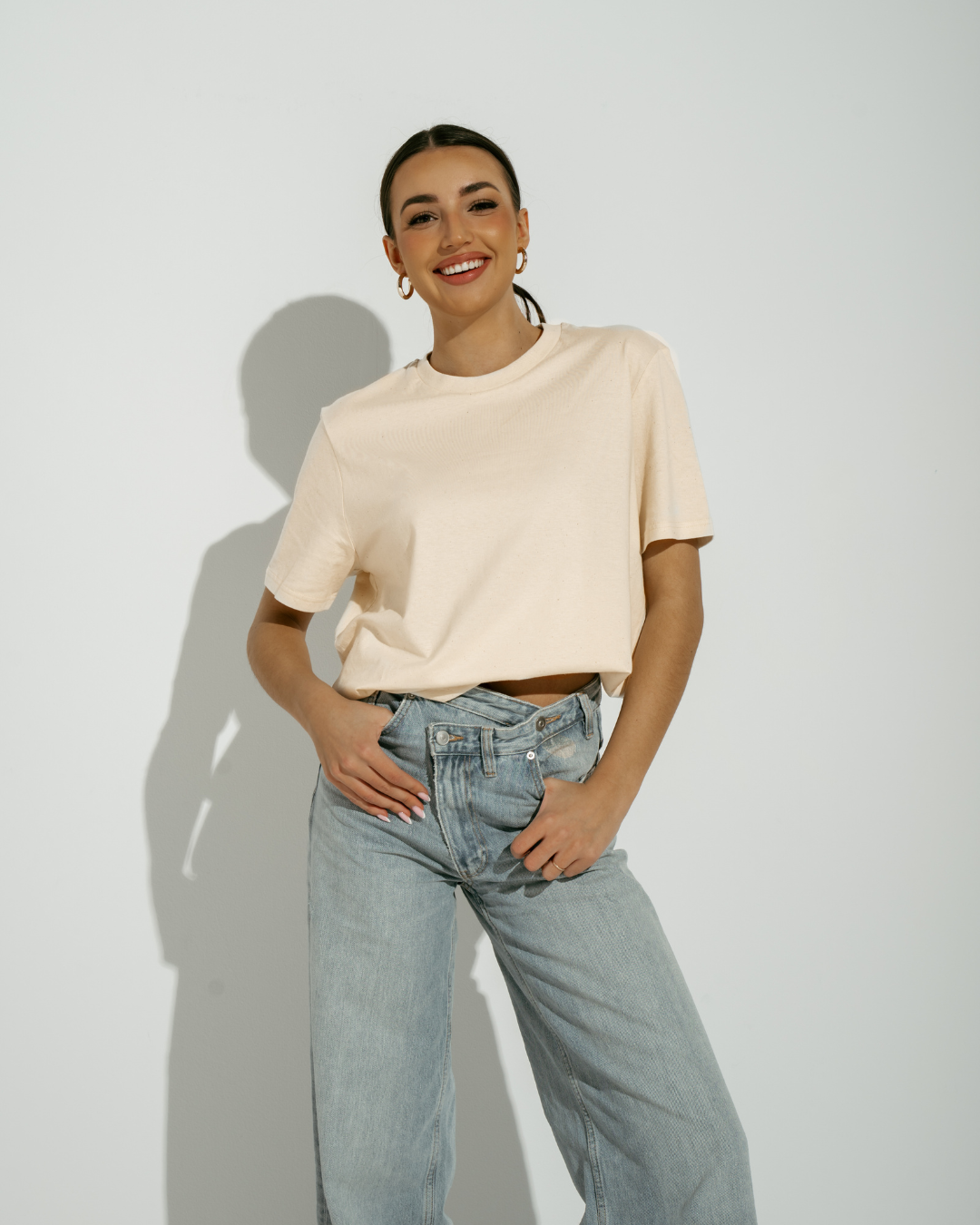 T-shirt BOOBS - naturalny krem ♡