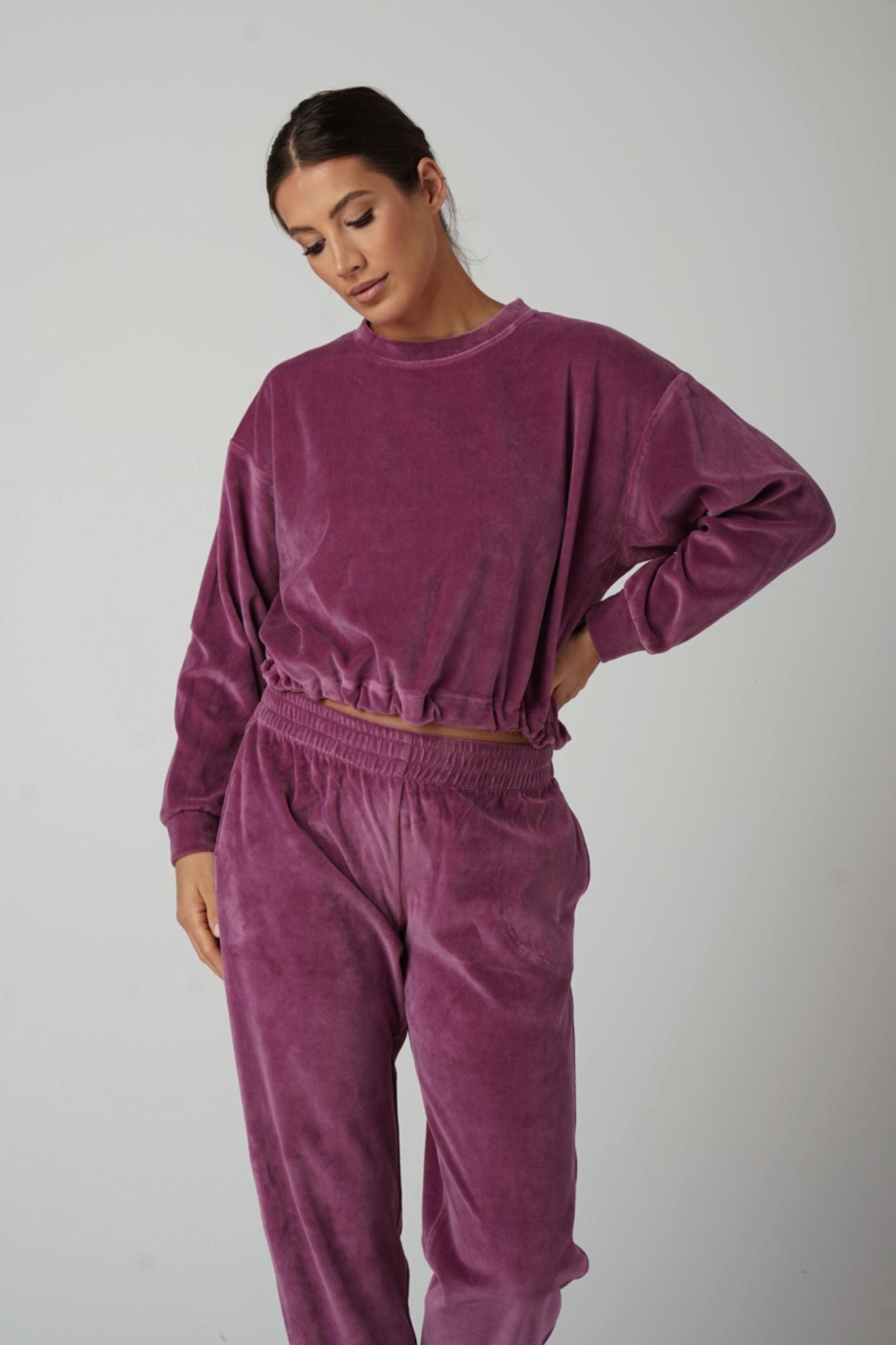 Adeje Dark Violet komplet welurowy