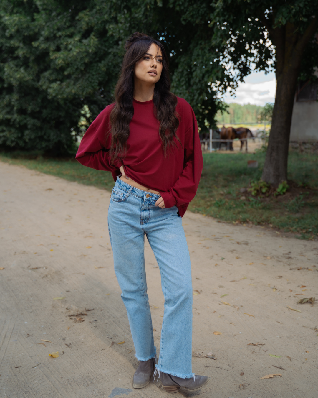 LONGSLEEVE BORDO TEXAS AP