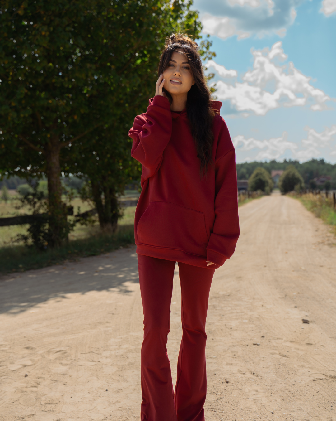 BLUZA BROADWAY TEXAS BORDO
