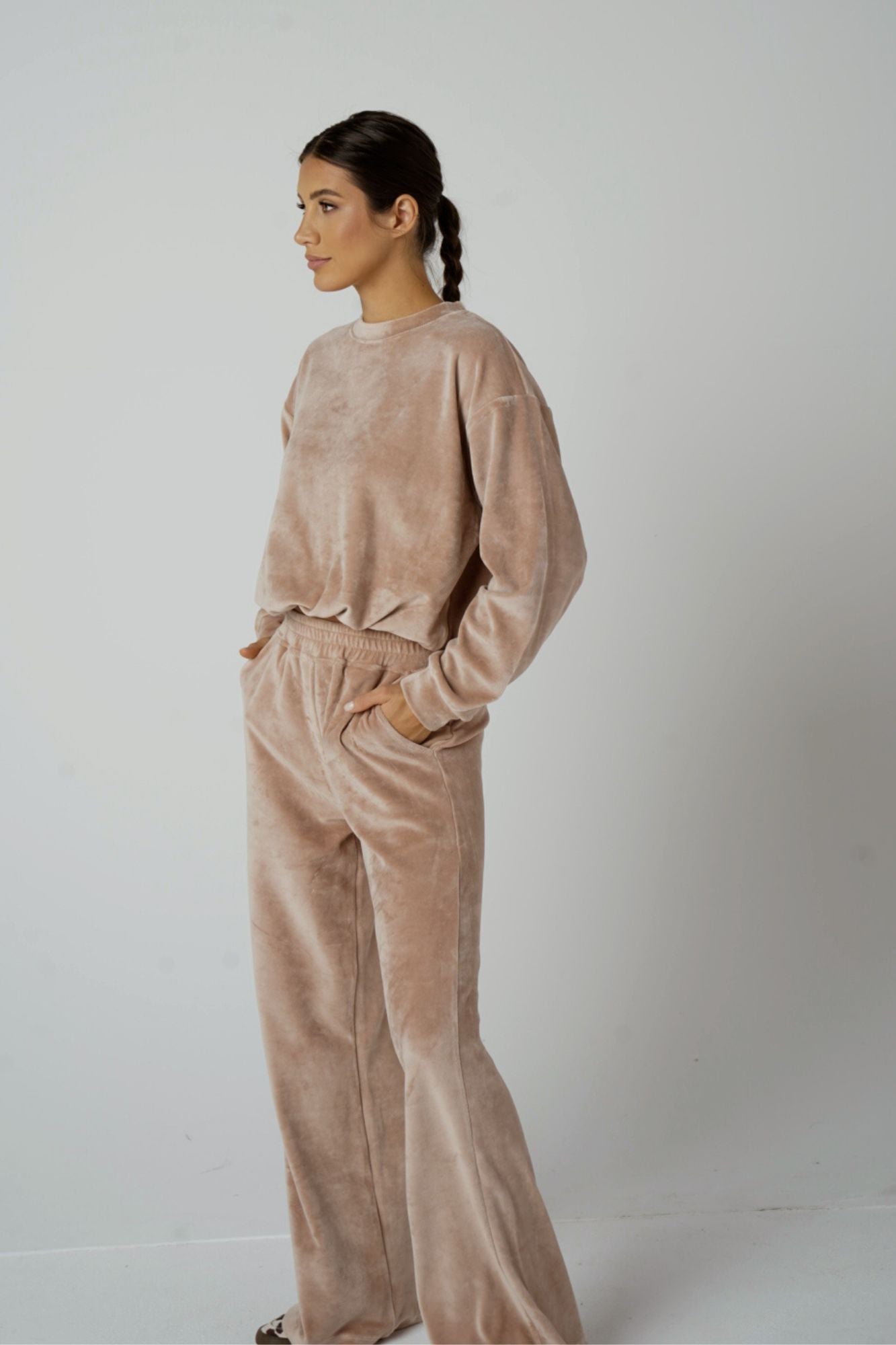 Cristin Cream komplet welurowy