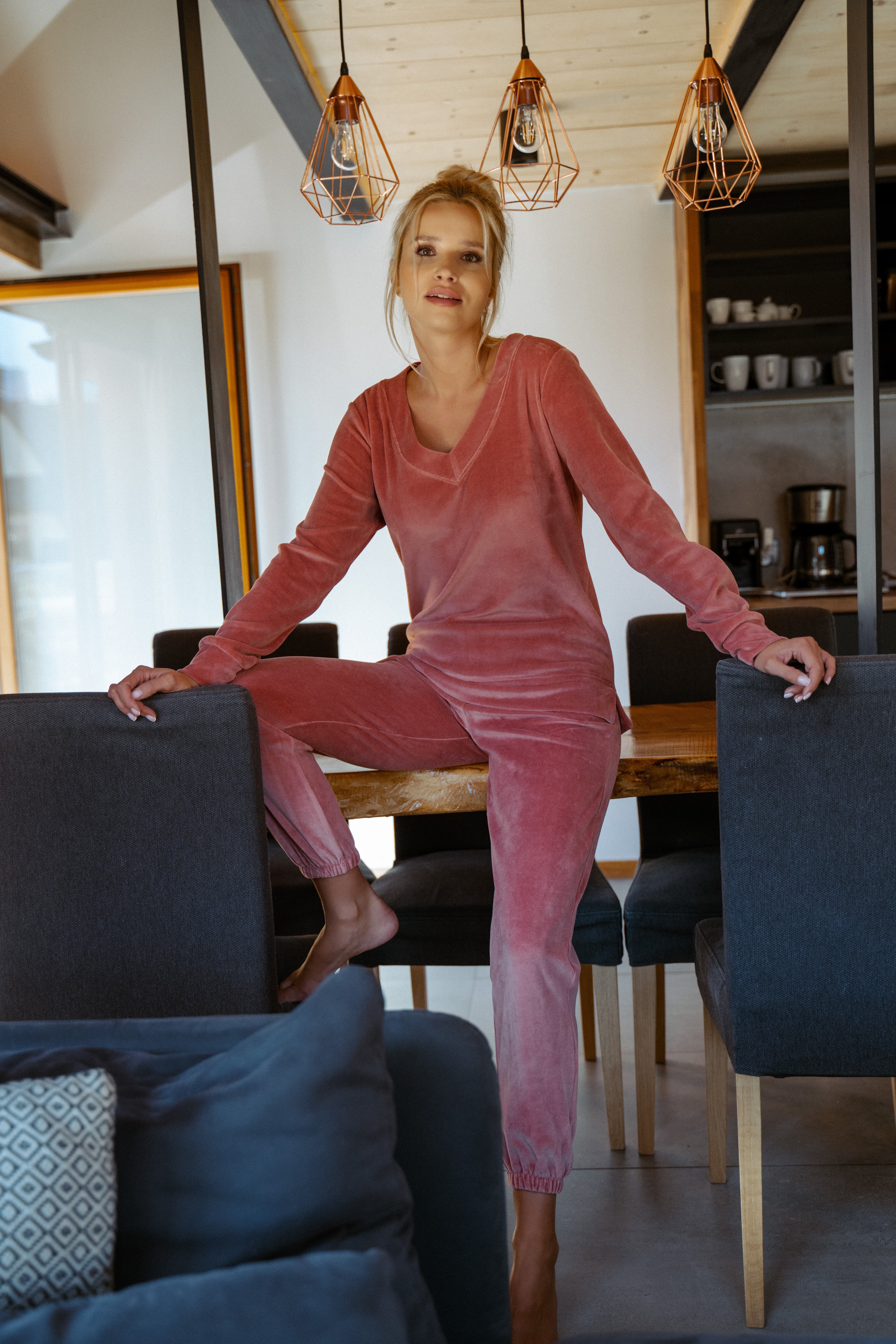 Komplet welurowy Alissa Blush