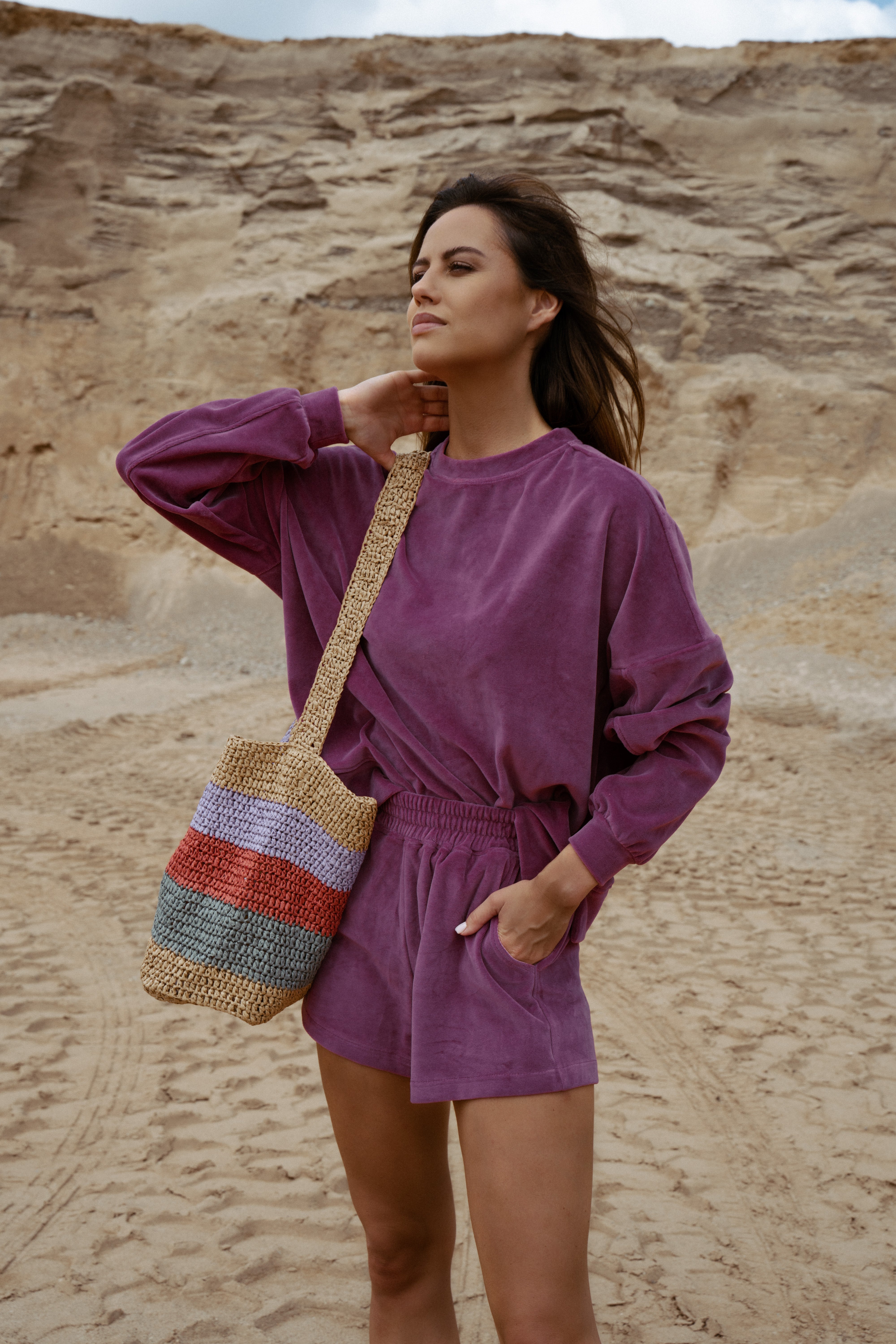 Komplet welurowy Cornelia Dark Violet