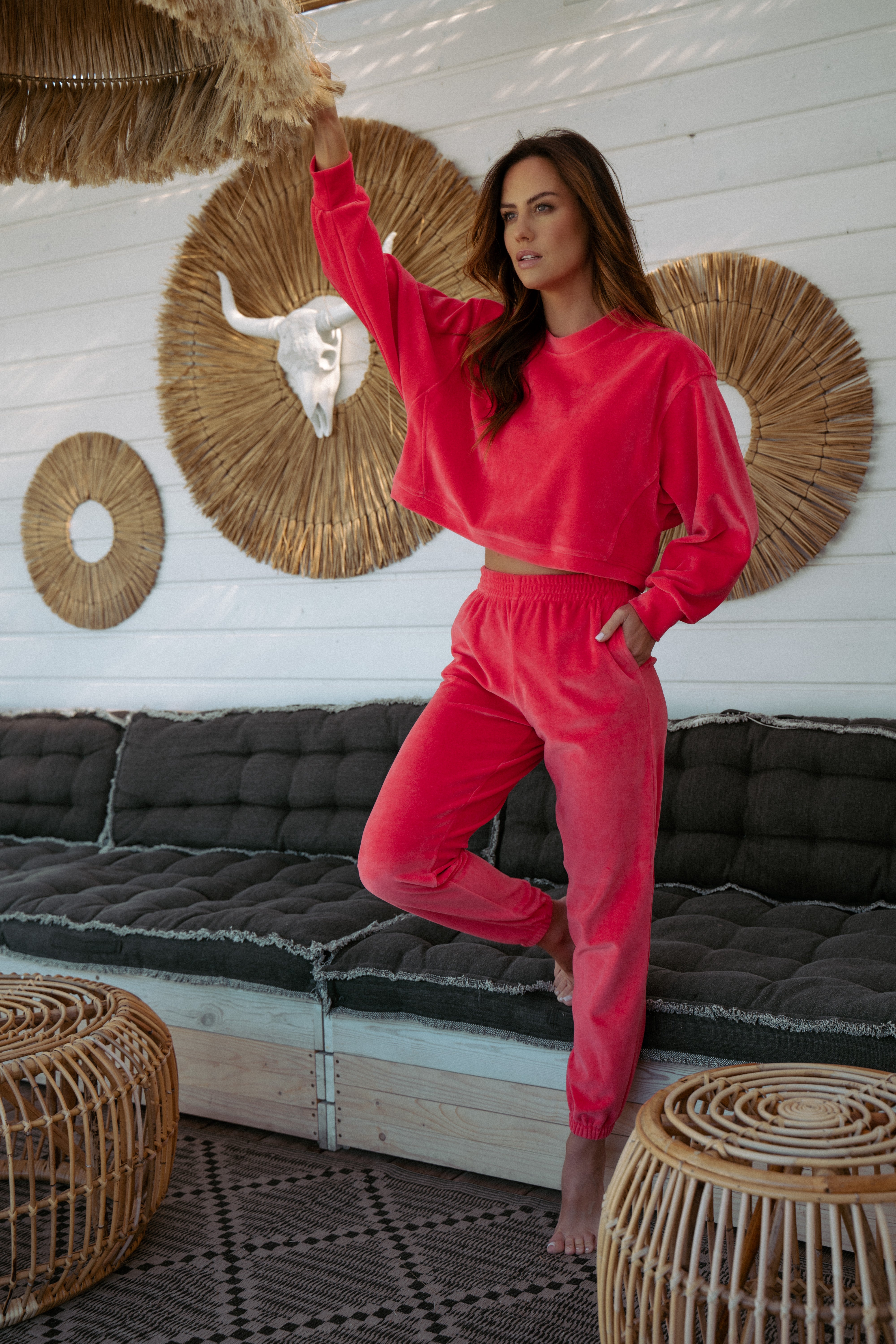 Komplet welurowy Mia Watermelon