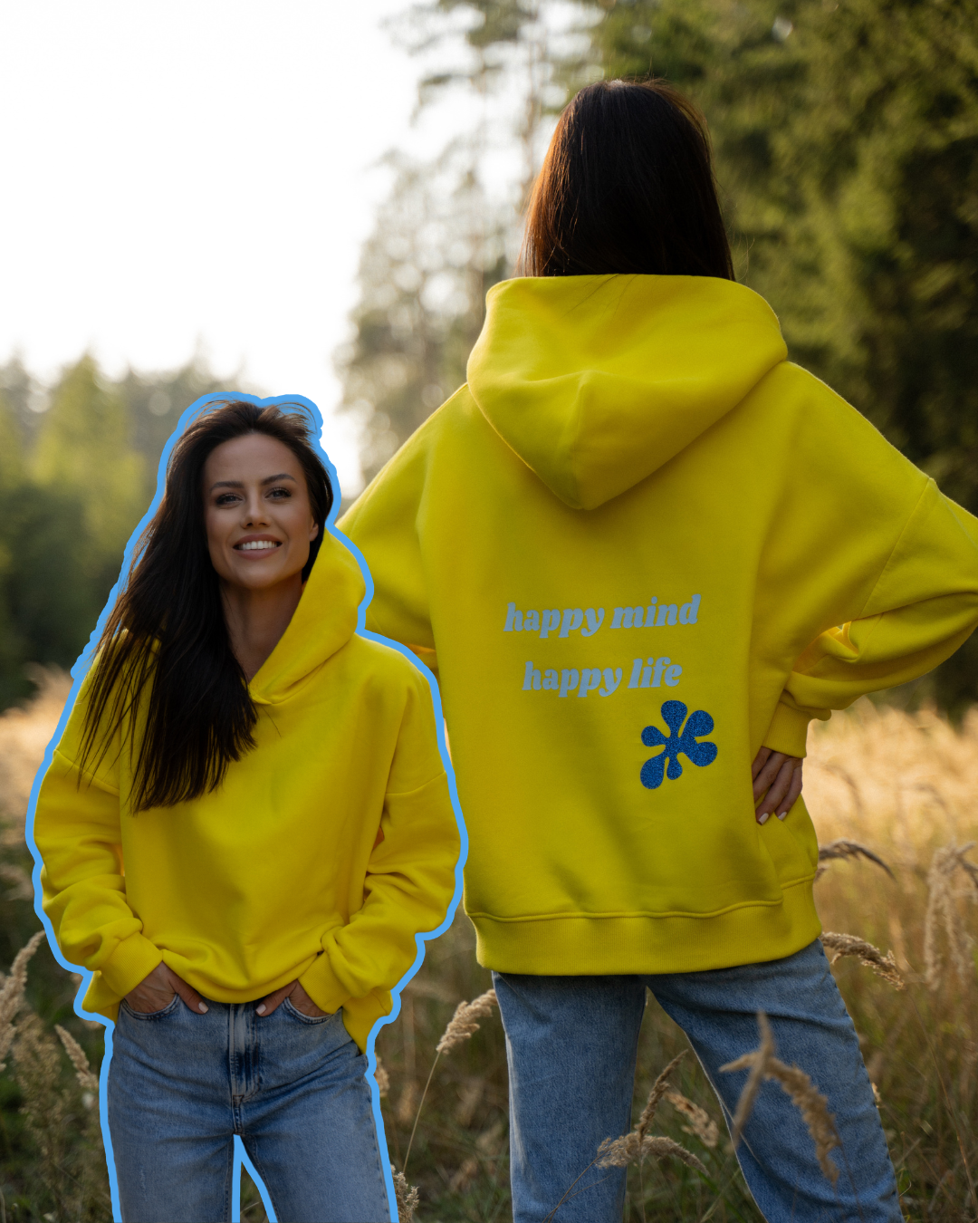 Lisa HAPPY Yellow - bluza dresowa miś