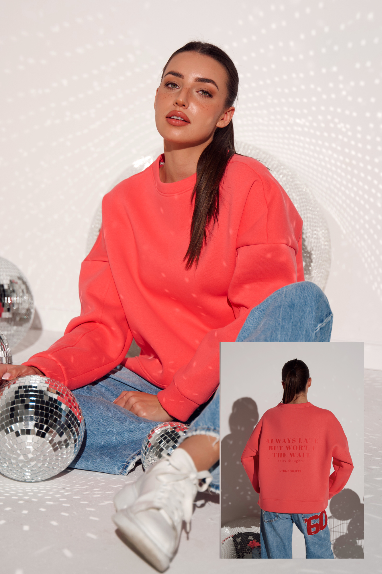 BLUZA LOUD QUIET KORALOWA