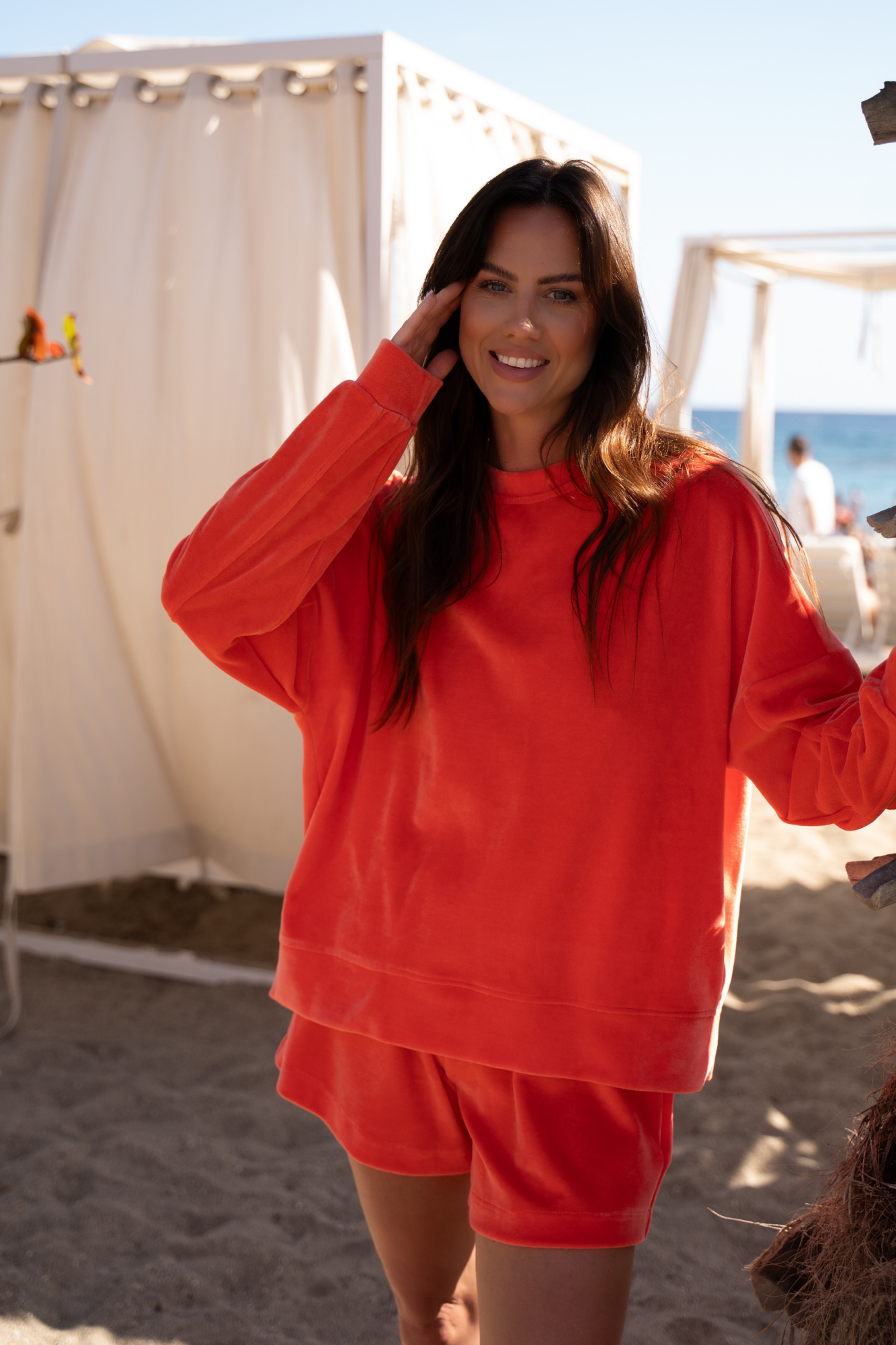 Komplet Welurowy Madeline Orange