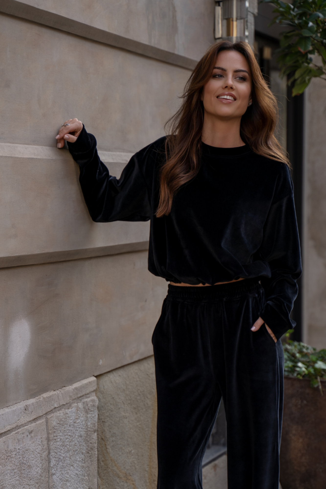 Komplet welurowy - Cristin Black