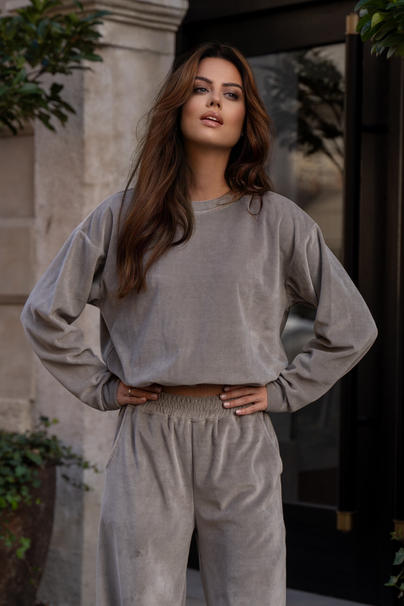 Komplet welurowy - Cristin Sand