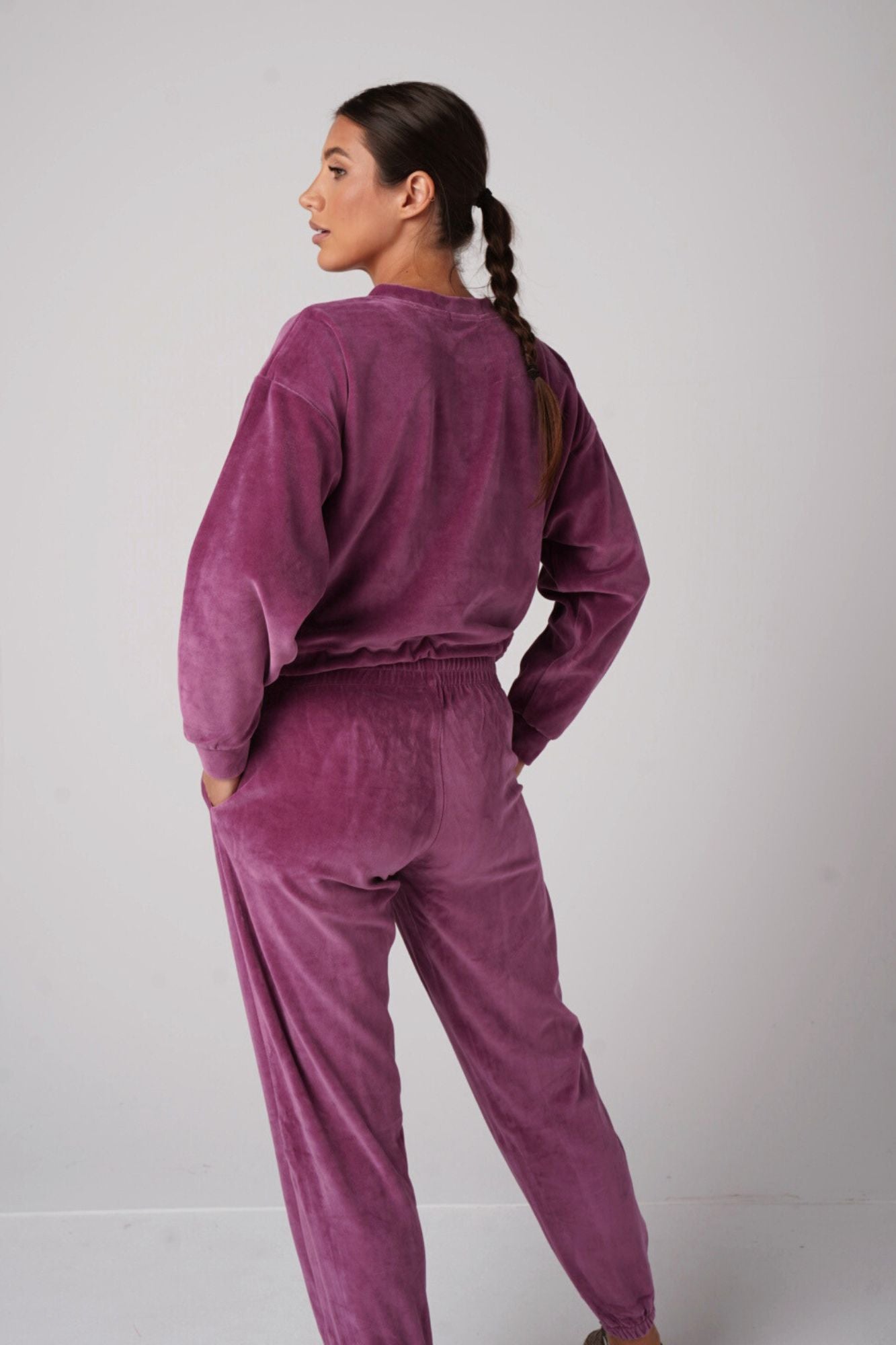 Adeje Dark Violet komplet welurowy