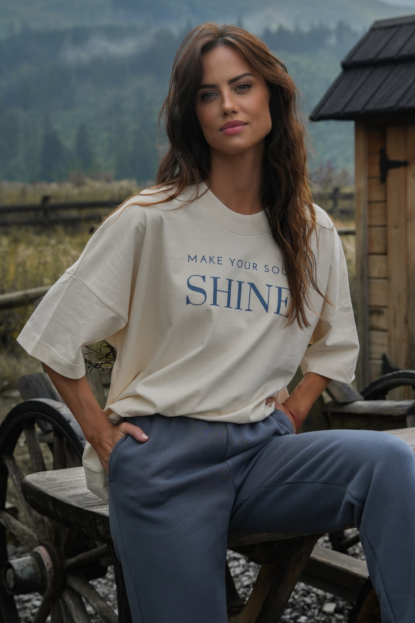 T-SHIRT Shine Stalowy