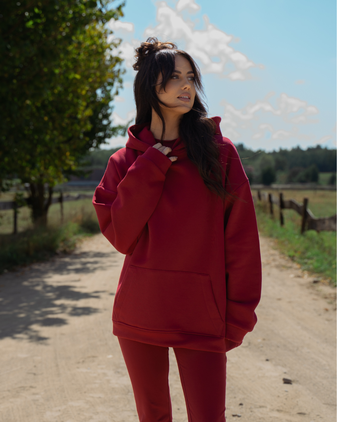 BLUZA BROADWAY TEXAS BORDO