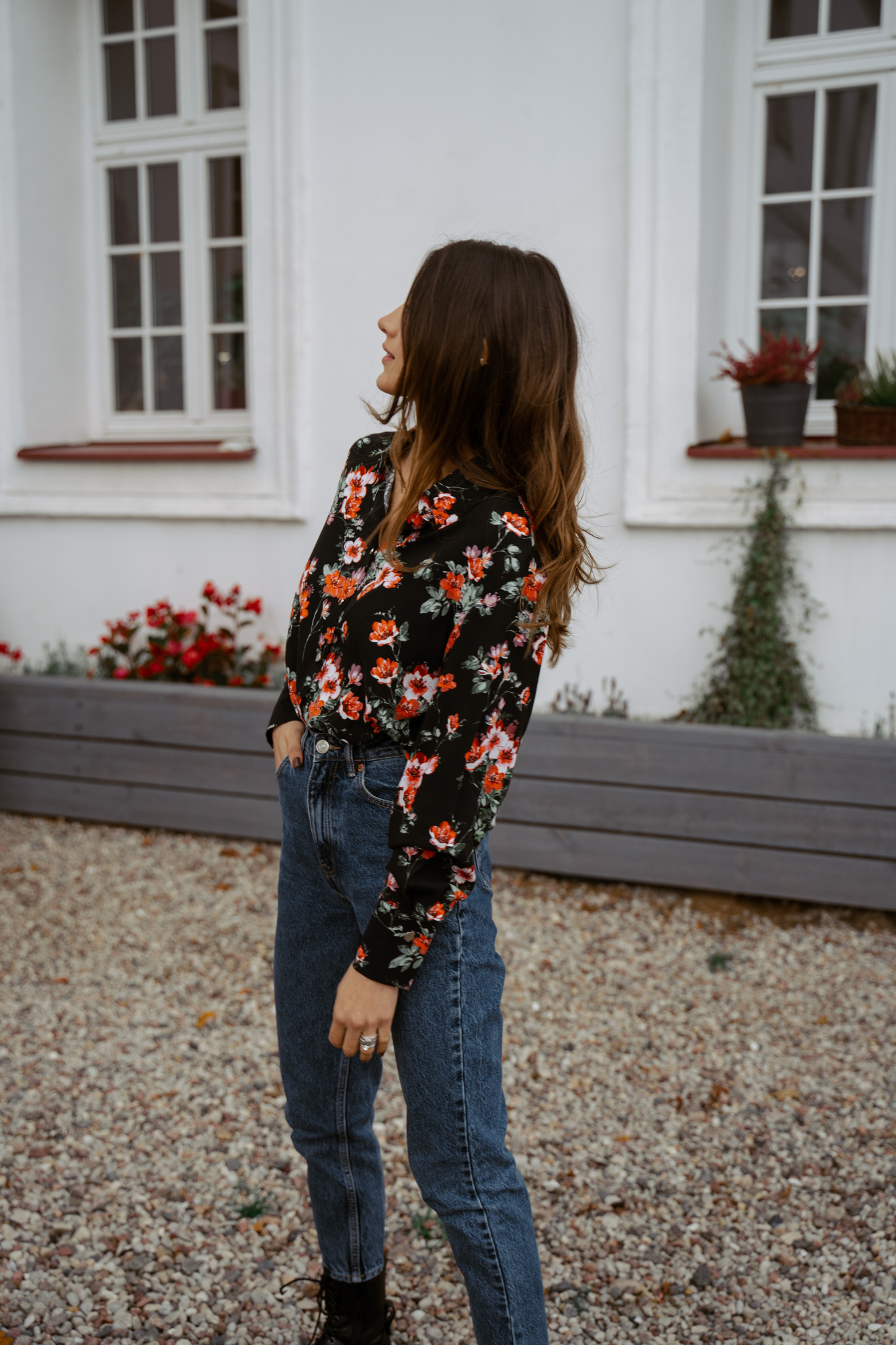 Karolina Red Flowers shirt