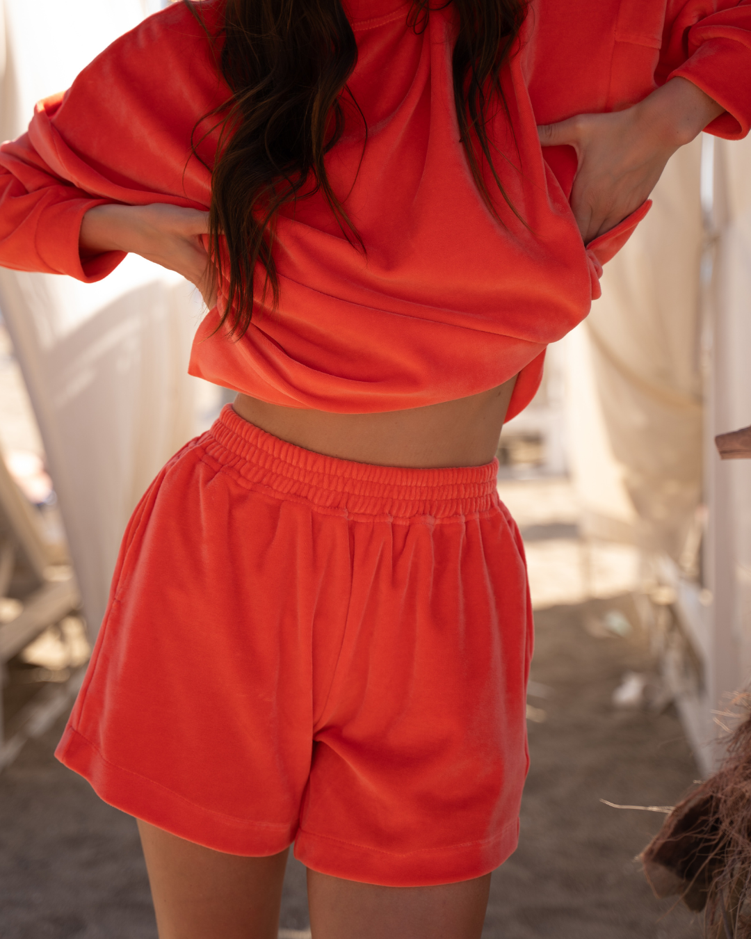 Komplet Welurowy Madeline Orange