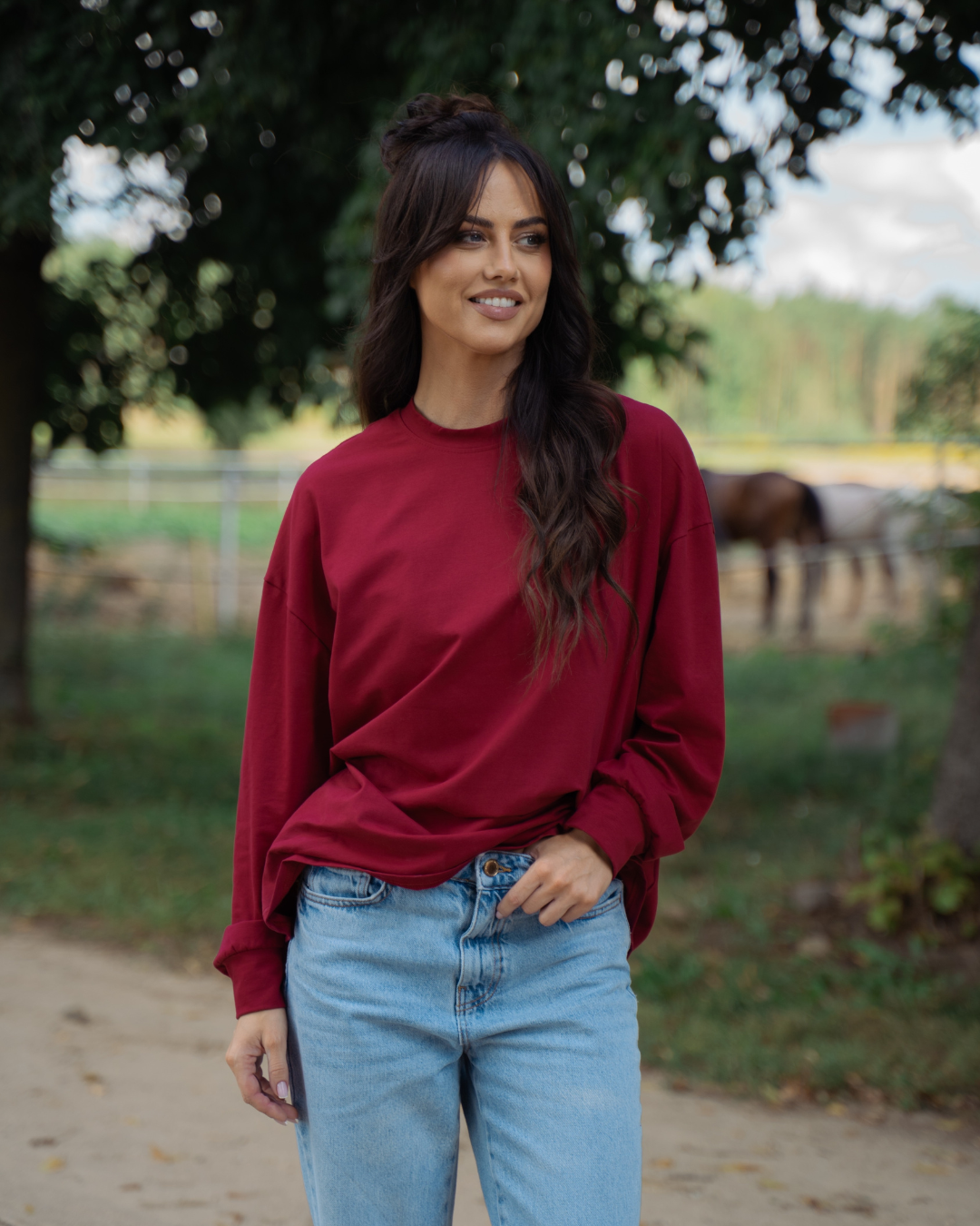 LONGSLEEVE BORDO TEXAS AP
