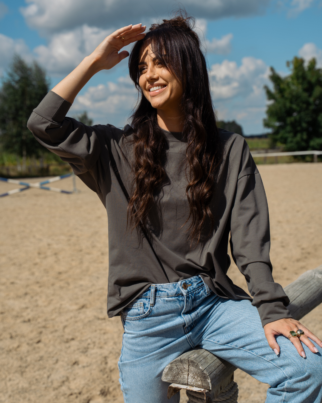 LONGSLEEVE KHAKI GREY TEXAS AP
