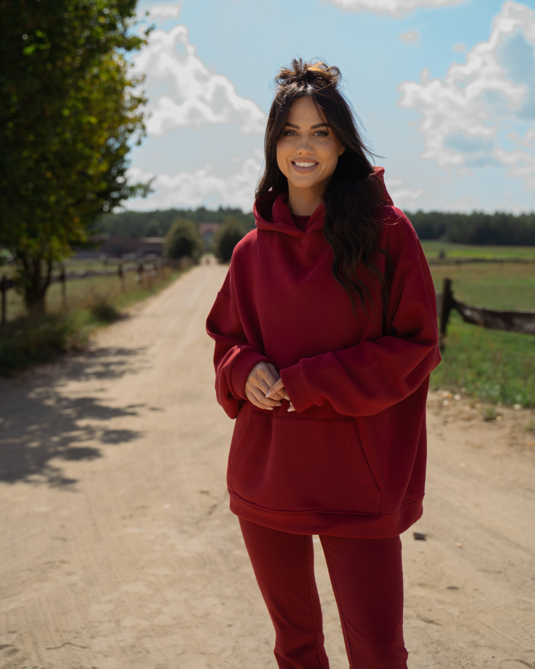 BLUZA BROADWAY TEXAS BORDO