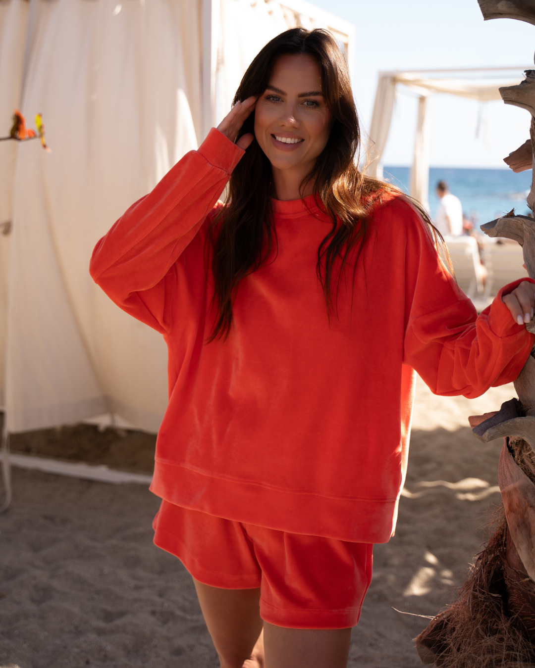 Komplet Welurowy Madeline Orange