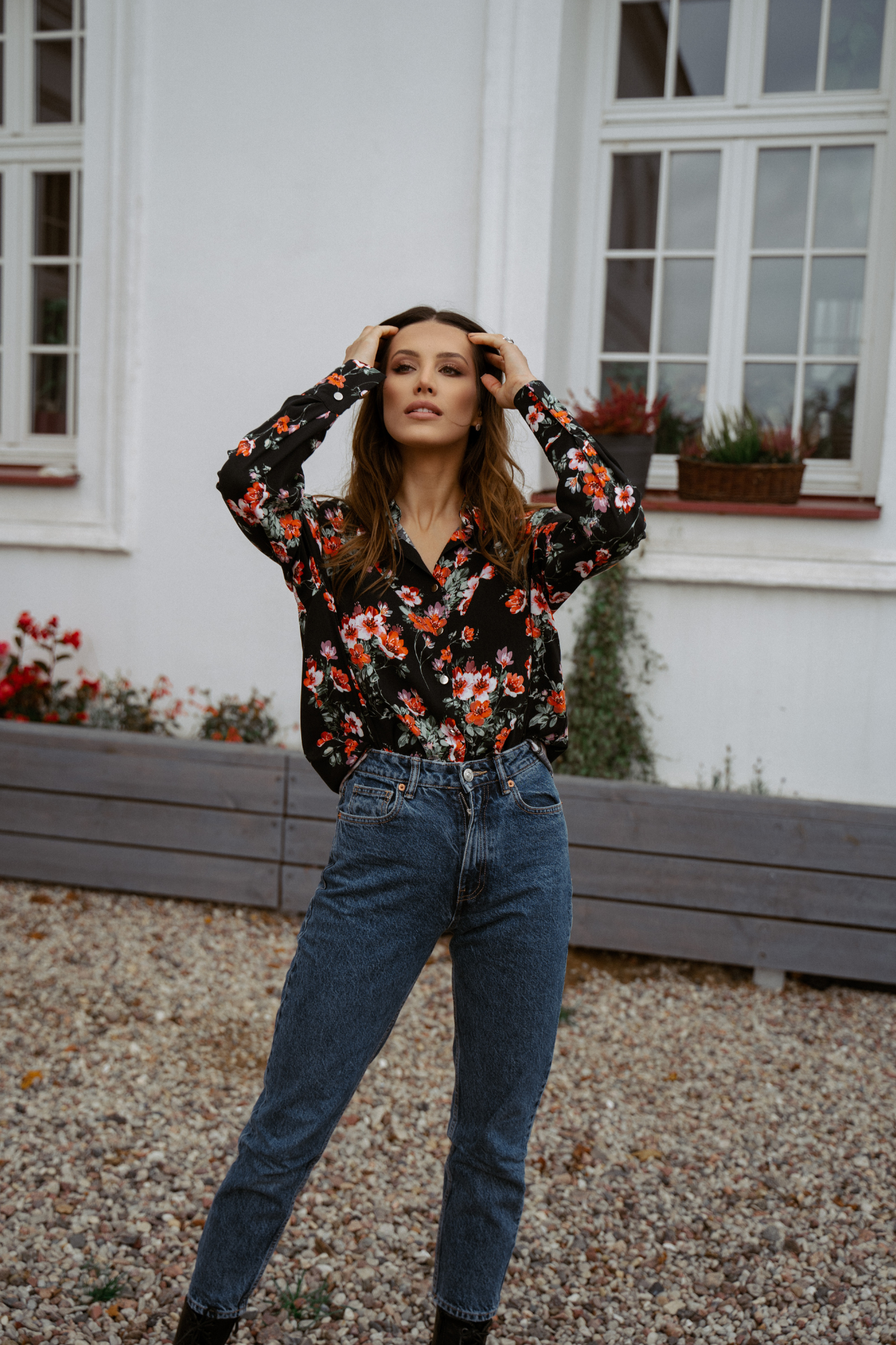 Karolina Red Flowers shirt