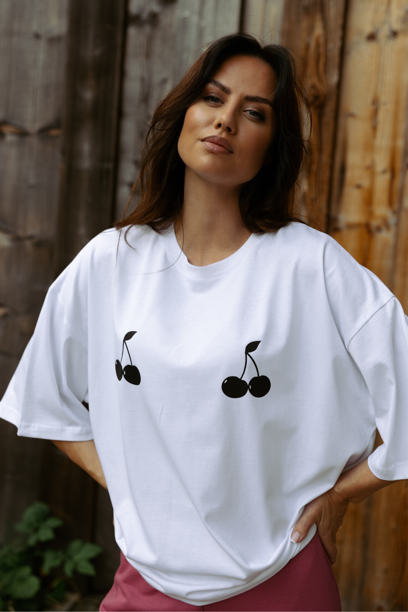 T-shirt Cherry (biała)