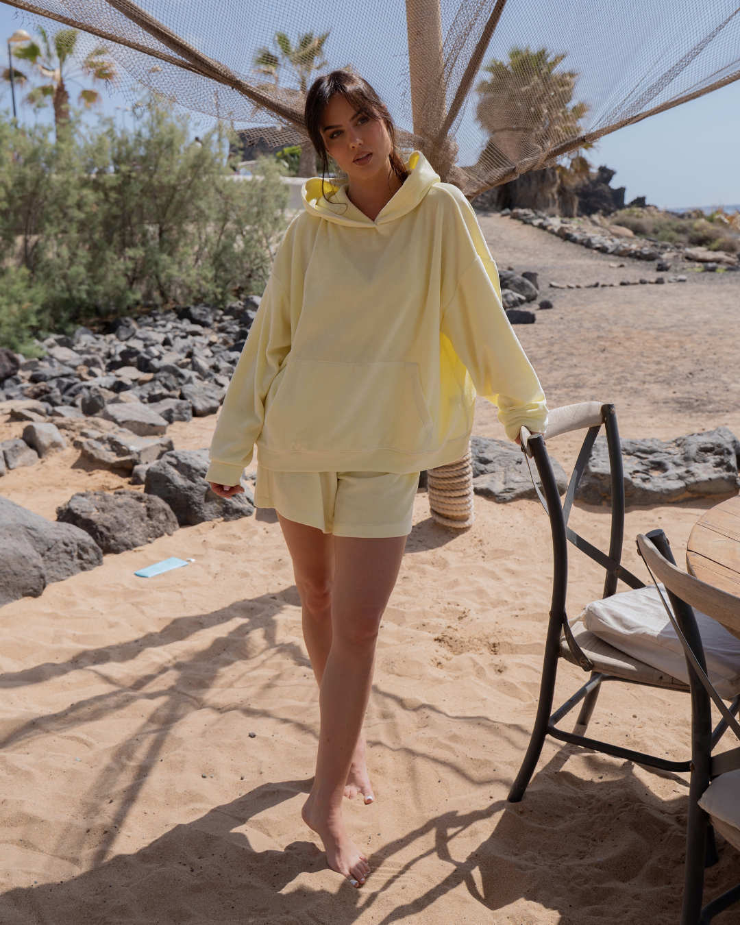 Komplet welurowy Bailey Pastel Yellow