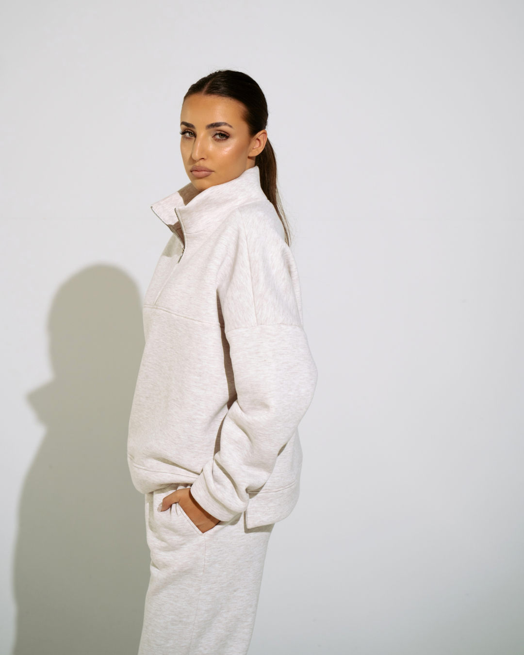 KOMPLET DRESOWY AMINA CREAMY MELANGE