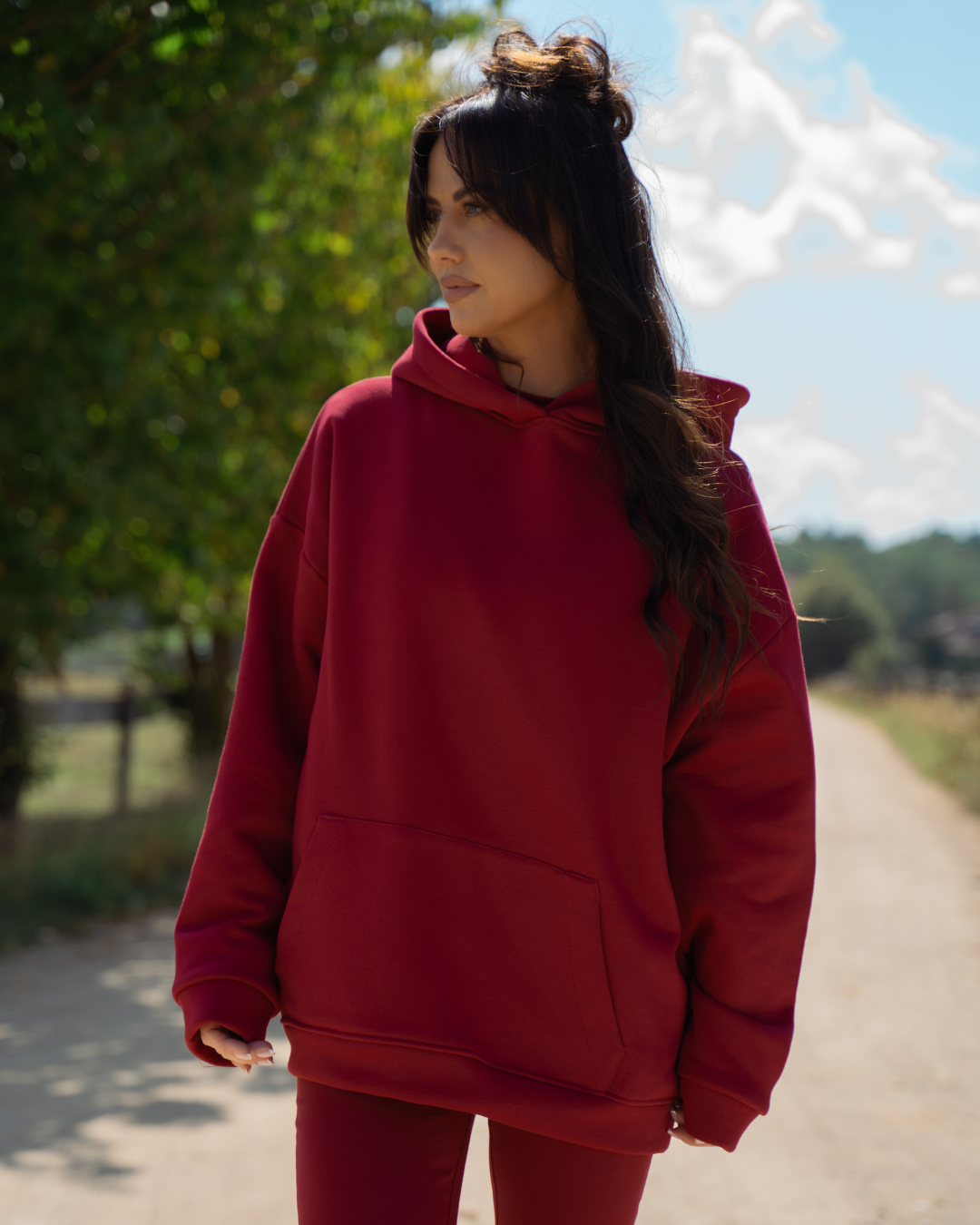 BLUZA BROADWAY TEXAS BORDO