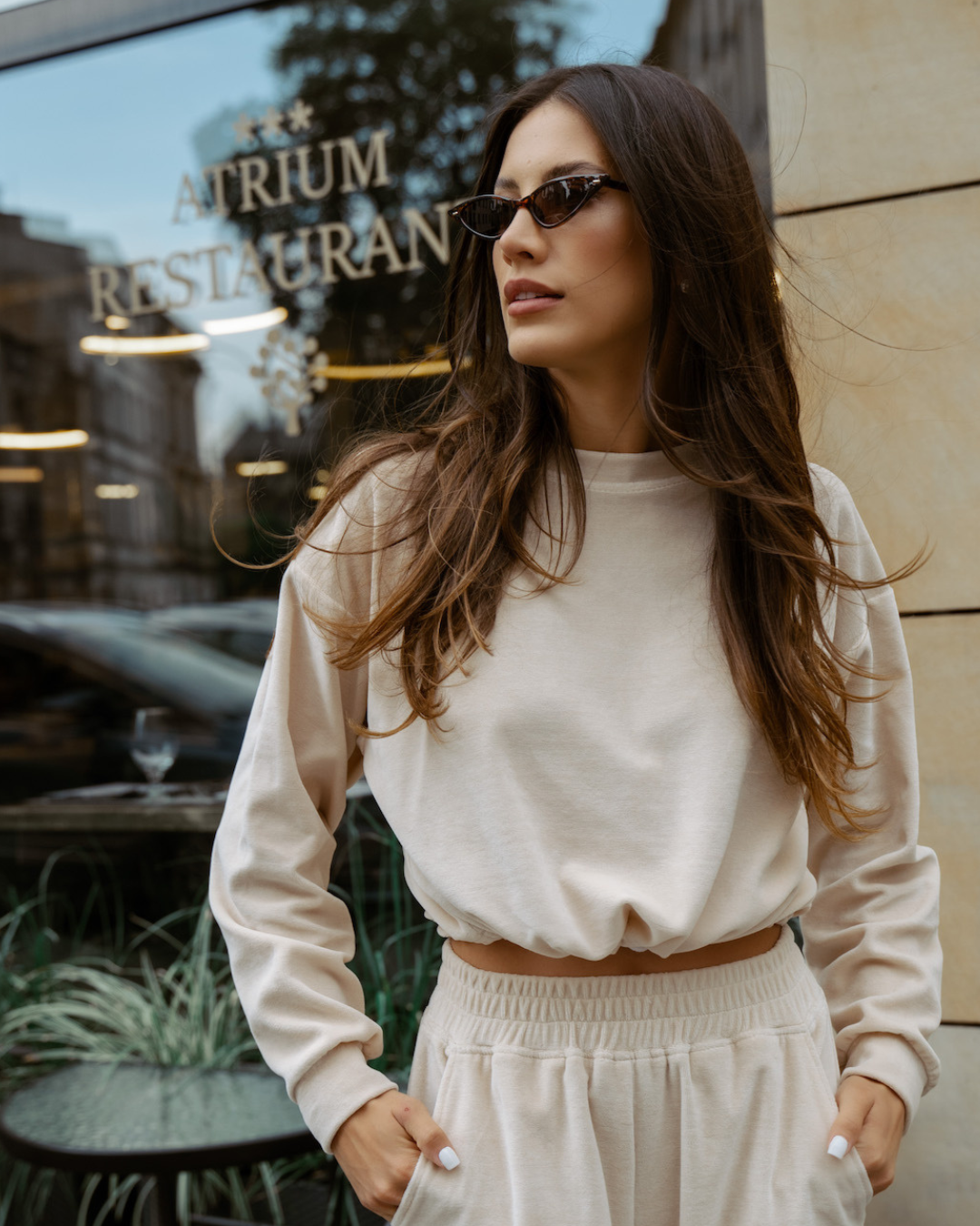 Komplet welurowy Cristin Cream