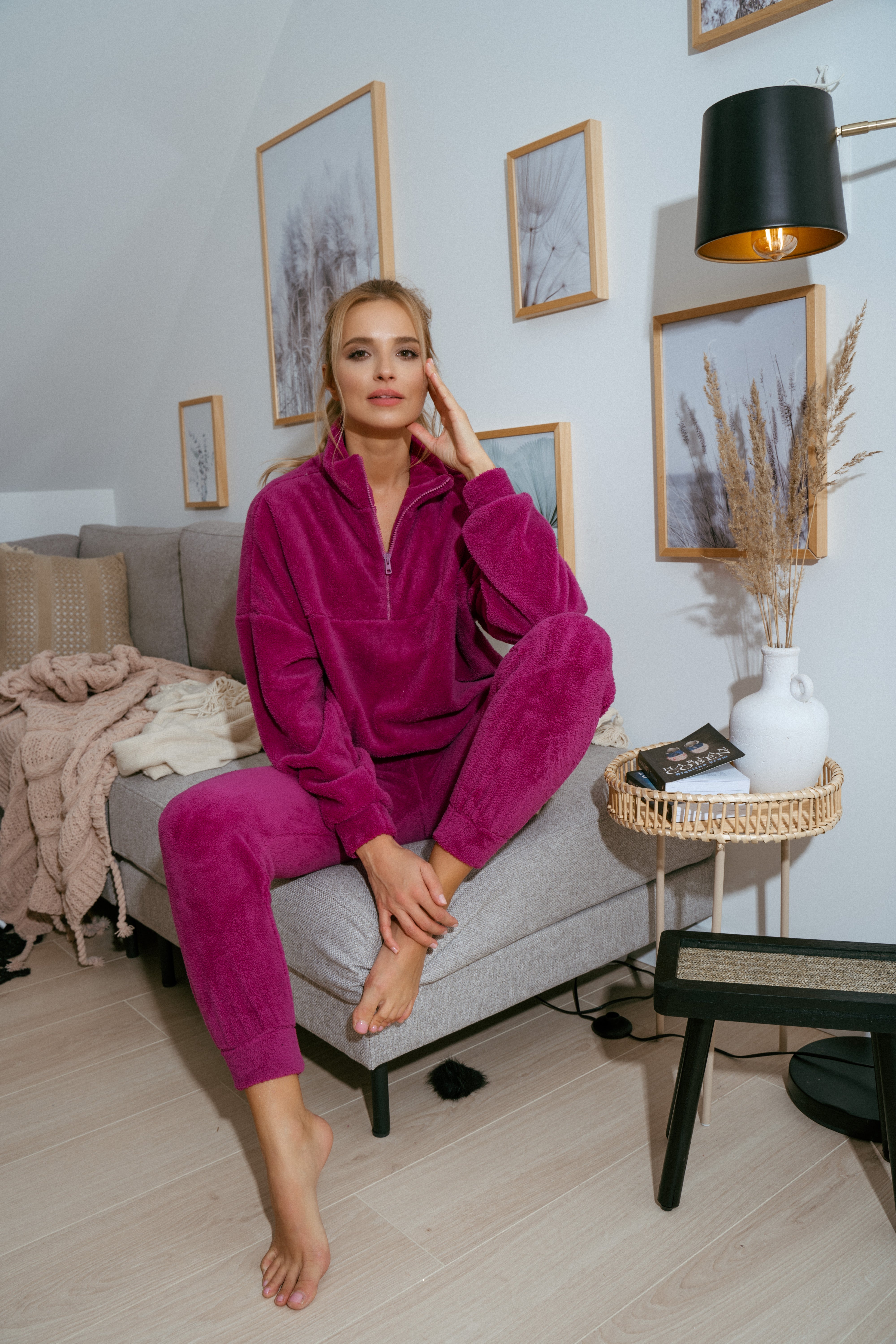 Komplet Teddy Fuksja