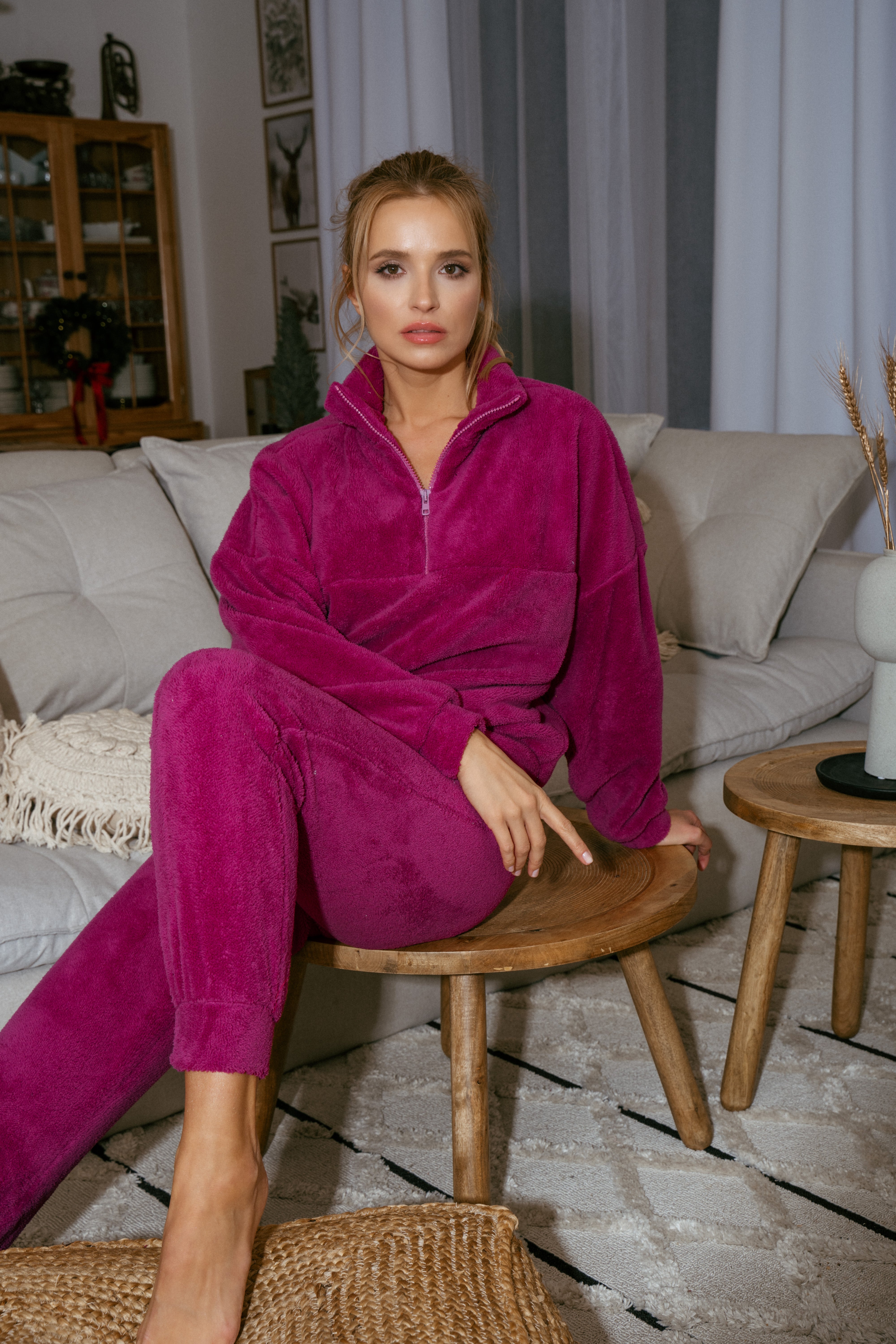 Komplet Teddy Fuksja