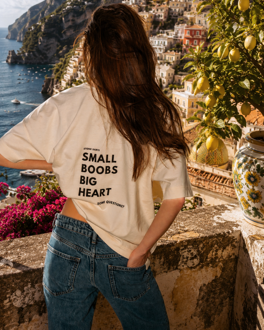 T-shirt BOOBS - naturalny krem ♡