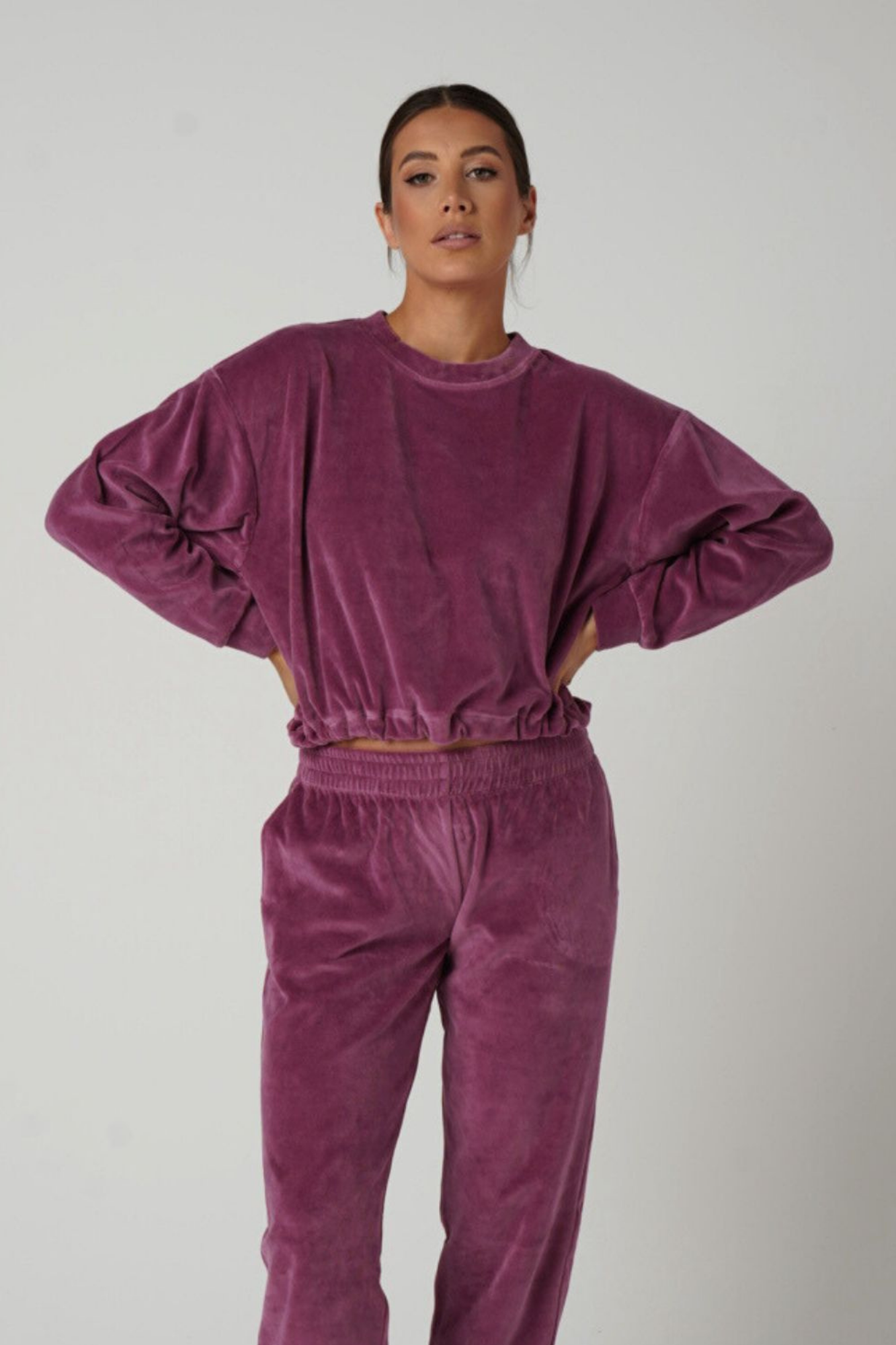 Adeje Dark Violet komplet welurowy